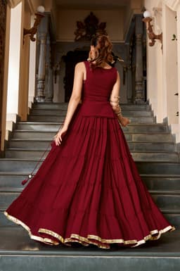 Wine Maroon Lehenga for Navratri, Garba & Dandiya
