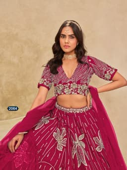 Hot Pink Designer Embroidered Lehenga Choli