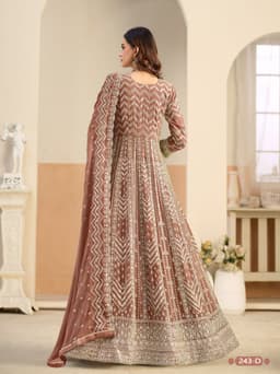 Designer floor-length anarkali suit party wear for festive occasions