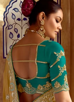 Gold Festive Work Saree