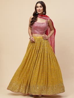 Yellow Indian Lehenga For Women outfit
