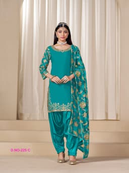 Teal Blue Patiala Suit Set