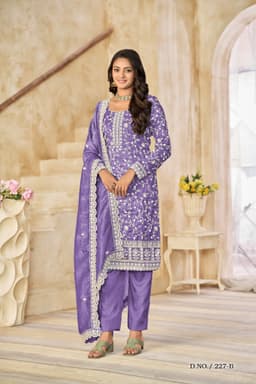 Lavender Organza Suit Set