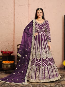 Luxury Purple Festive Anarkali