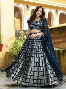 Navy blue Indian Lehenga Choli outfit