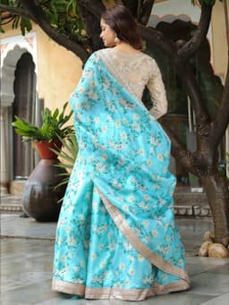 Floral Indian Lehenga Outfits Back View