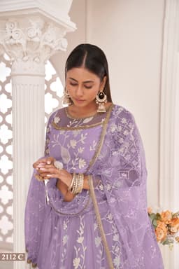 Lavender Butterfly Net Lehenga Choli