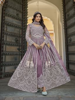 Lavender Designer Anarkali Suit