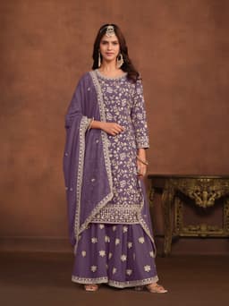 Lavender Georgette Designer Palazzo