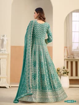 Beautiful flared anarkali suit party wear for wedding functions, festive occasions, and ethnic celebrations for women
