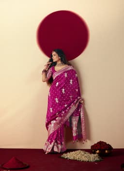 Elegant Magenta Saree Viscose for Engagement Wear