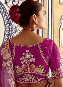 Purple Wedding Wear Saree