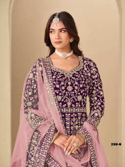 Purple Velvet Designer Anarkali
