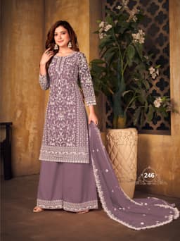 Lavender Designer Palazzo Suit