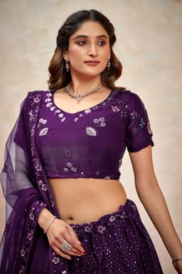 Purple Fendy Silk Lehenga Choli