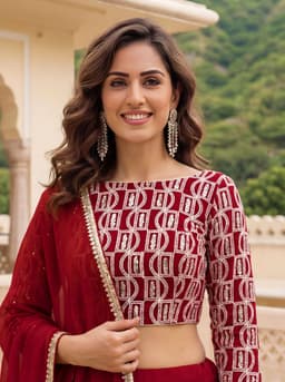 Ruby Red Georgette Lehenga
