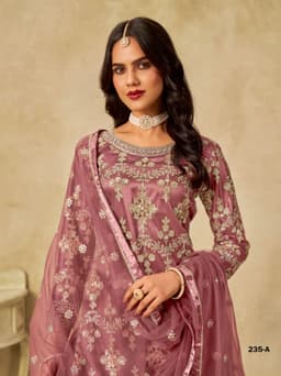 Mauve Net Palazzo Suit