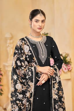 Black Roman Silk Palazzo Suit