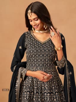 Black Georgette Palazzo Suit