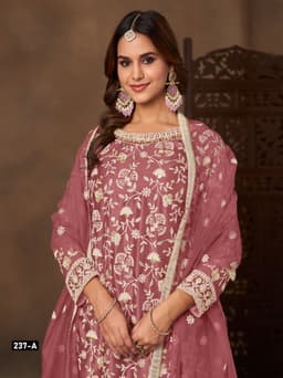 Rose Gold Net Palazzo Suit