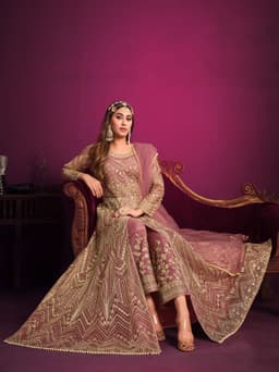 Designer anarkali suit party wear for festive and wedding occasions