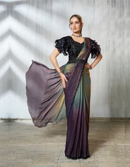 Dual Tone Ready to Wear Satin Silk Saree