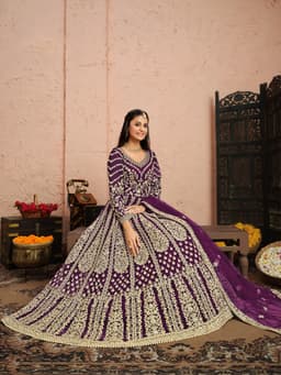 Luxury Purple Festive Anarkali