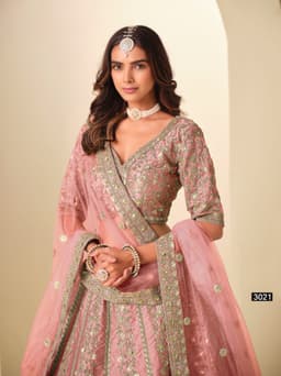 Dusty Pink Art Silk Lehenga