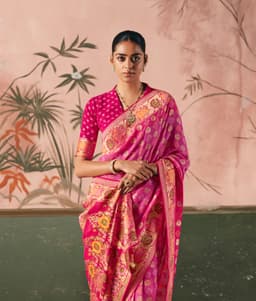 Pink Festive Wear Khaddi Georgette Saree