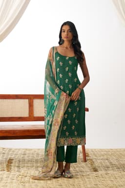 Emerald Green Organza Suit