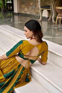 Wine Green Ajrakh Lehenga for Navratri & Garba Nights