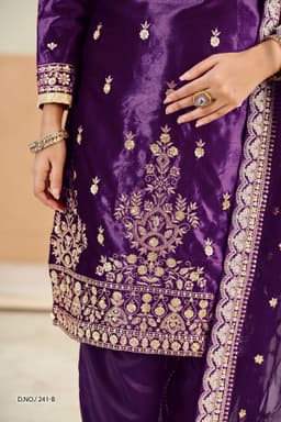 Purple Velvet Salwar Suit