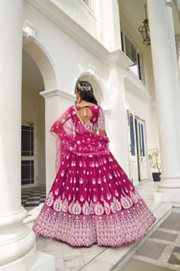 Rani Pink Butterfly Net Lehenga Choli