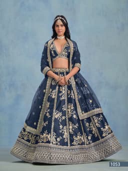 Navy blue Indian Lehenga UK for women