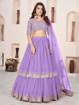 Lavender Purple Georgette Lehenga