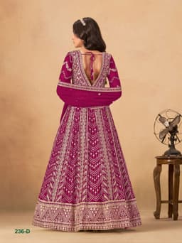 Rani Pink Georgette Designer Anarkali Gown
