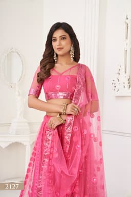 Hot Pink Butterfly Net Lehenga Choli