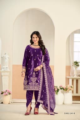 Purple Velvet Salwar Suit