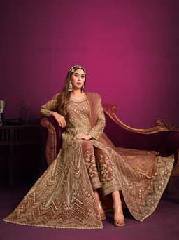 Festive anarkali suit party wear with elegant designer flair