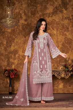 Mauve Pink Designer Palazzo Suit