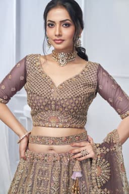 Royal Purple Peacock Bridal Lehenga