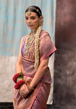 Mauve Pink Two Tone Silk Saree | Wedding Saree Guest