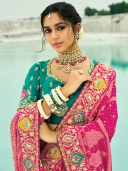 Pink Designer Bridal Georgette Saree
