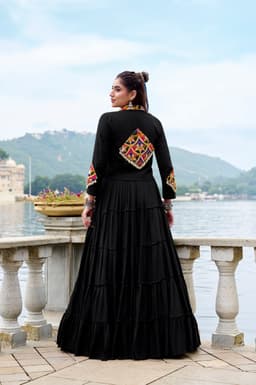 Black Gamthi Lehenga for Navratri, Garba & Festive Wear