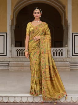 Pastel Yellow Designer Saree for Haldi Ceremony