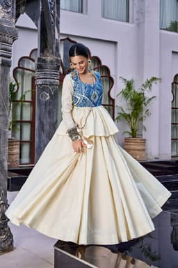 Pure Cotton Lehenga with Kashida Gamthi Top for Navratri