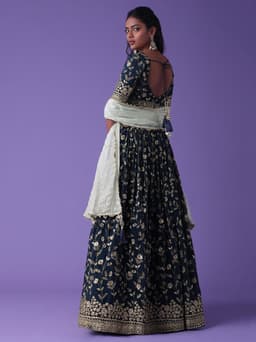 Navy Blue Georgette Lehenga Choli