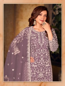 Lavender Designer Palazzo Suit