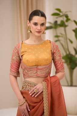 Copper Rose Dual Shade Silk Designer Saree for Party