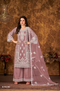Mauve Pink Designer Palazzo Suit